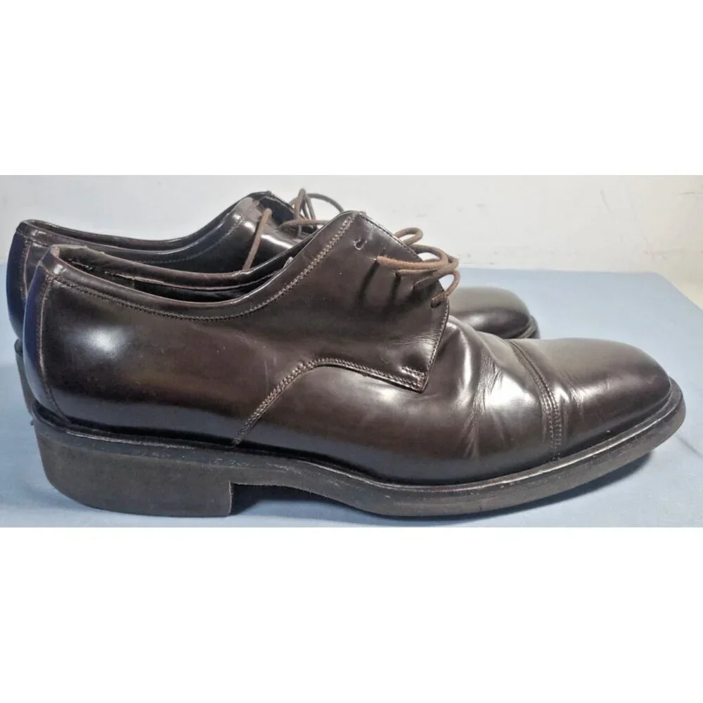 Gucci Brown Leather Lace Up Oxford Dress Shoes Men's Size US 10 EU 43.5 Italy